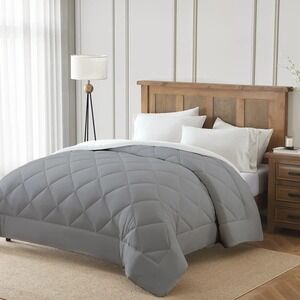 SUTTON PLACE Arlee King 106"x90" Gray Quilted Reversible Cooling Comforter